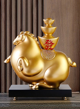 马上发财办公室装饰摆件客厅玄关电视柜酒柜马到成功公司开业礼品