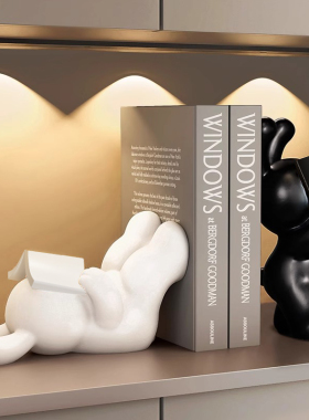 简约现代兔子书挡摆件客厅电视柜酒柜书柜桌面书立架假书家居装饰