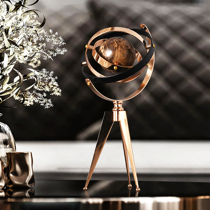 现代轻奢地球仪摆件高端办公室书房客厅玄关酒柜电视柜家居装饰品