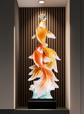 年年有余入户玄关装饰摆件高级感2025新款电视柜壁龛乔迁新居礼物