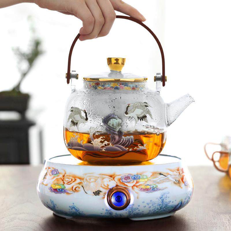玻璃煮茶壶网红电陶炉煮茶器烧水壶茶具套装家用养生壶蒸汽煮茶炉
