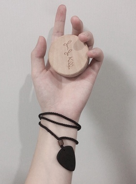 定制吉他木质檀木透明拨片项链挂坠定制刻图来图定制文创一件起订