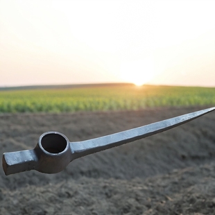 轨道钢锻打钉镐户外挖煤矿硬土石头地岩镐头尖锄头神器锰钢工具