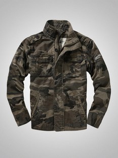 夹克户外军事风复古外套休闲潮 多口袋宽松男士 美式 M65迷彩服工装