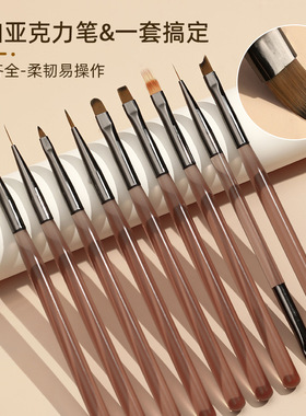 美甲笔美甲双头笔日式美甲笔刷套装光疗笔拉线笔彩绘笔美甲工具