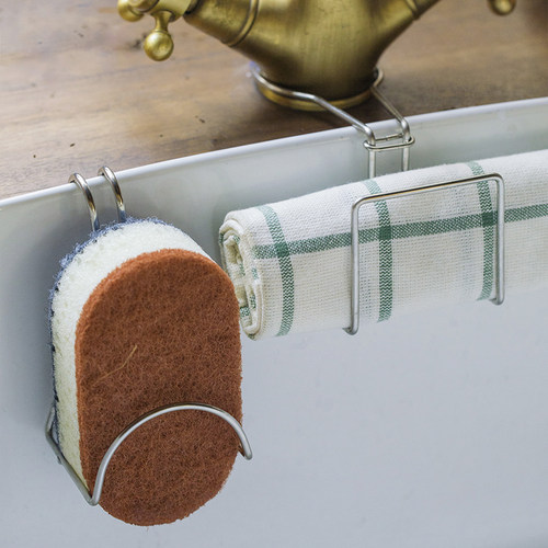 曼叙免打孔厨房水槽沥水收纳架