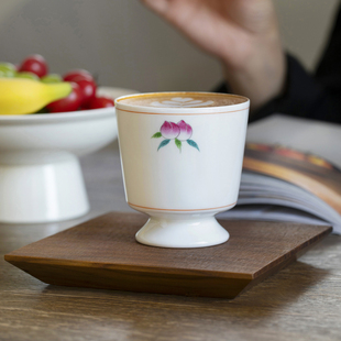 曼叙咖啡手握杯小众设计感下午茶拿铁拉花杯如诗行矮足杯生日礼物