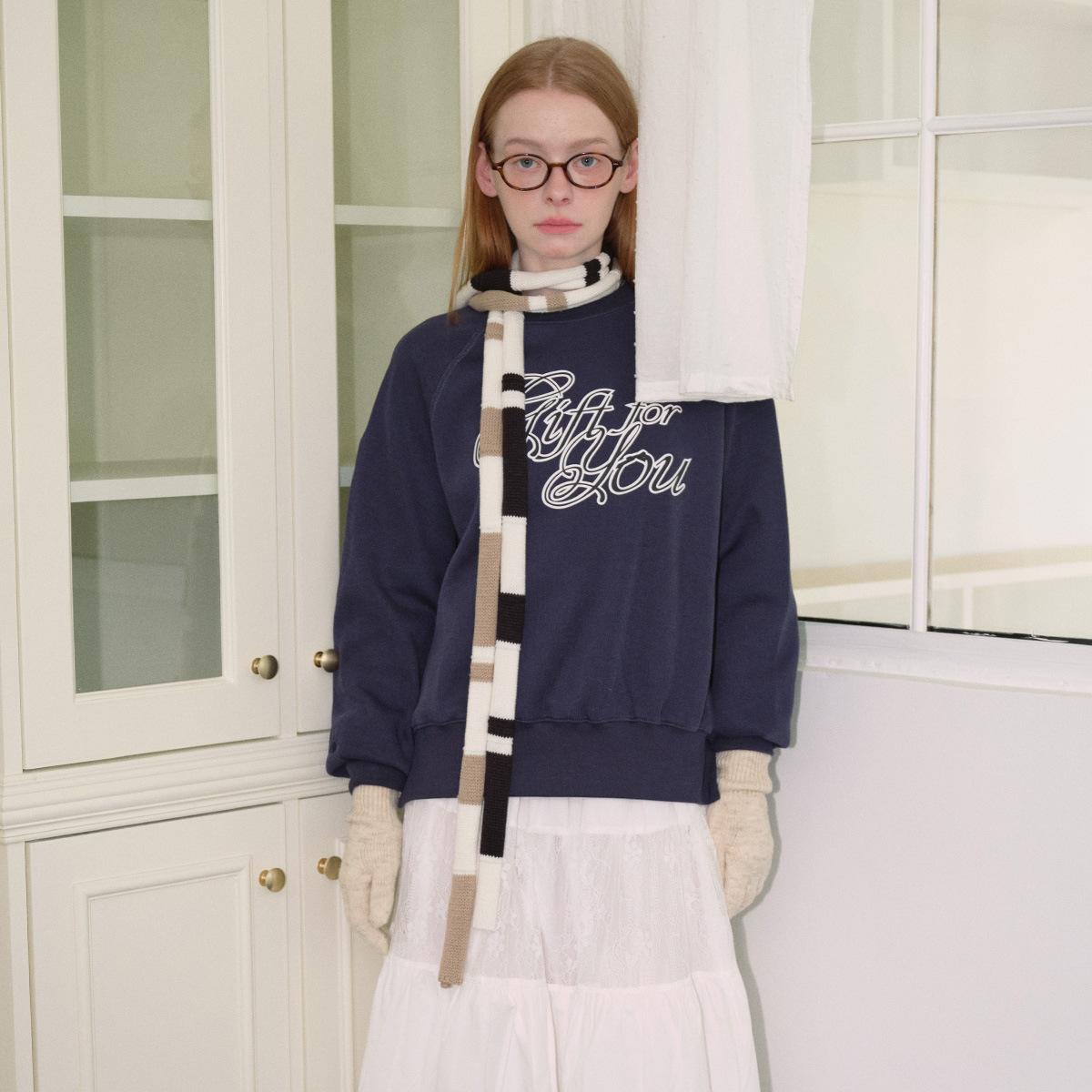 春山条纹设计师风腊肠卷卷小围脖