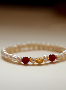 天然淡水珍珠手链女轻奢小众简约高级感新中式手链不易掉色手饰