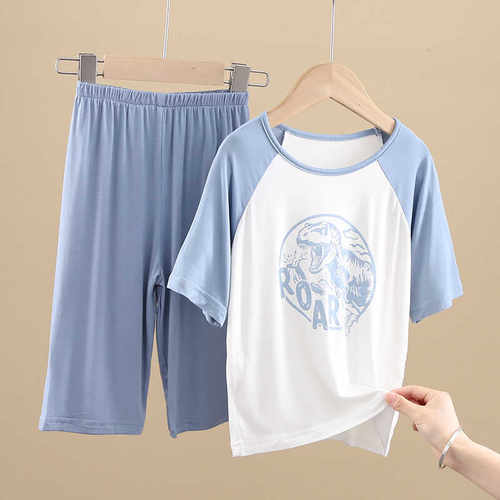 冰丝空调家居服宽松睡衣套装夏季