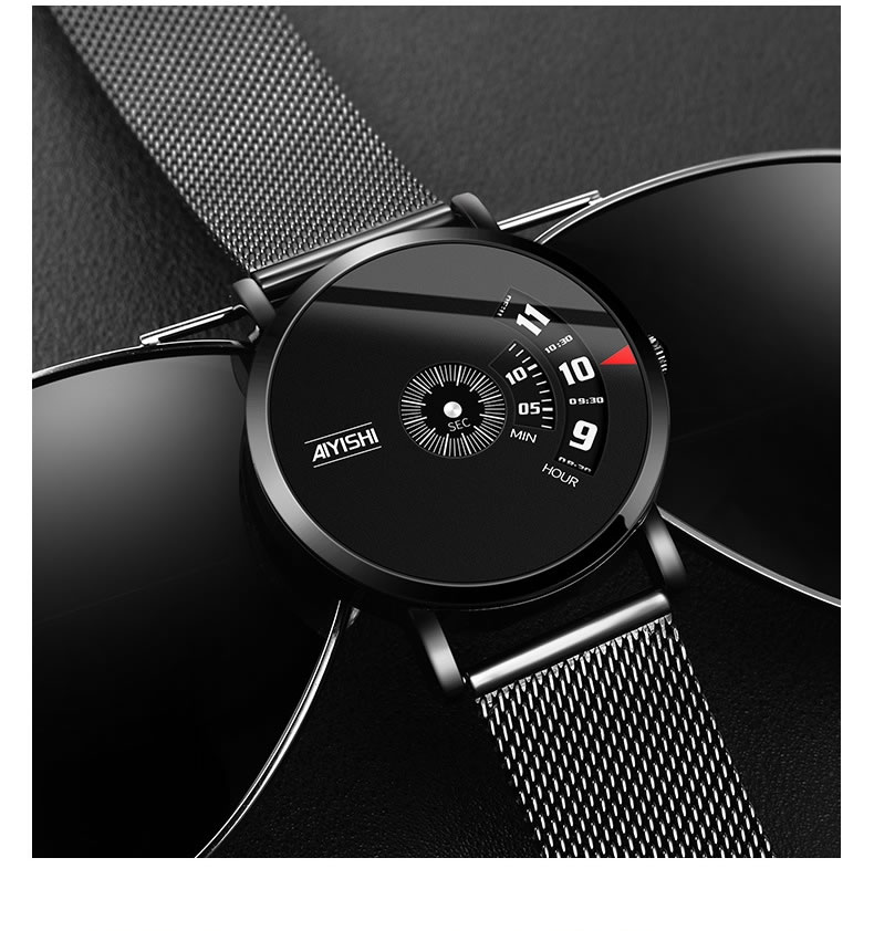 休闲个性防水大表盘男学生石英表