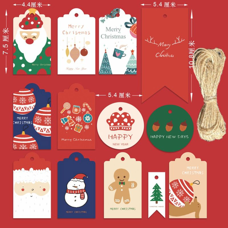 圣诞节小吊牌彩色圣诞吊卡平安夜主题礼物包装卡片室内装饰挂牌卡