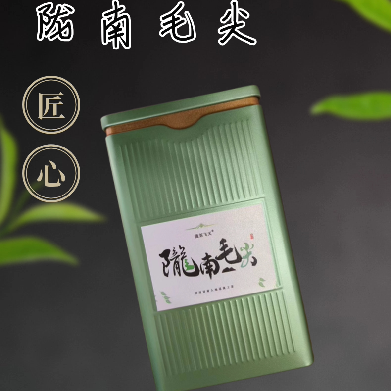 甘肃陇南特产特色产区品质绿茶裕河毛尖茶罐装送礼佳品100克春茶