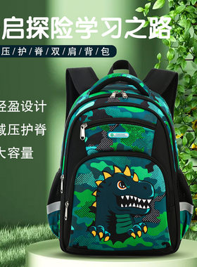小学生男孩书包一到六年级儿童双肩书包大容量卡通书包休闲运动包