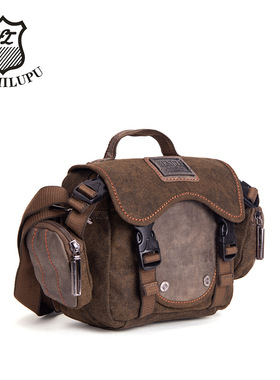 亨利拎包跨包帆布单肩包男女款休闲手提包复古相机包斜挎包女背包