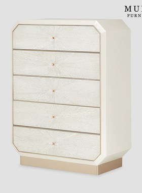 慕妃定制美式轻奢LA RACHELLE实木高边柜卧室抽屉储物五斗柜MN18