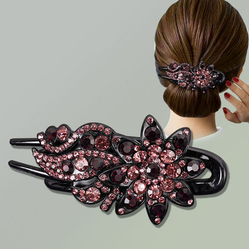 缀印发夹水钻中老年鸭嘴夹