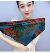 网红爆款 双层双面护颈三角巾韩国气质保暖围脖秋冬假领子护颈围巾