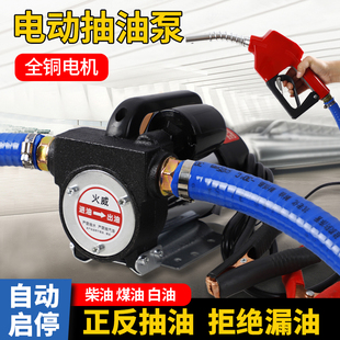 自动启停电动抽油泵12v24v通用220v柴油泵小型抽油神器自吸式泵