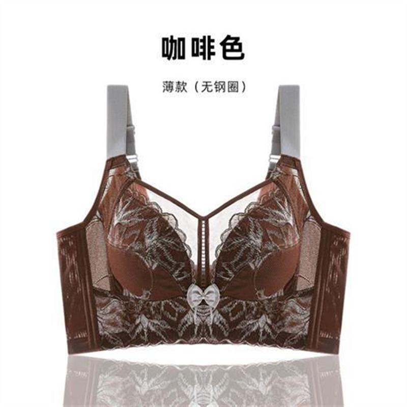 大码文胸薄款新款塑形显小轻薄棉杯防下垂收副乳无钢圈薄款文胸