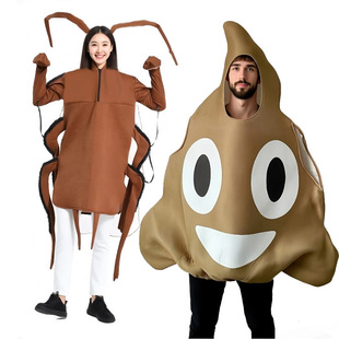 亲子COS蟑螂便便造型表演服男女通用创意搞怪派对服装