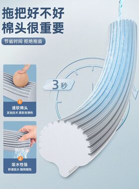 2026新款家用海绵拖把头一拖地净