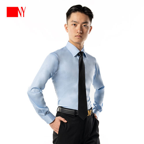 NY纳艺拉丁舞服男上衣成人新款长袖衬衫国标舞摩登舞练功舞服