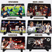 足球装 饰品梅西内马尔罗伊斯伊布C罗卡卡纪念品周边球迷石板摆件