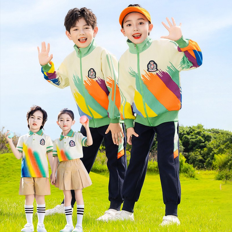 幼儿园园服春秋装小学生校服三件套一二年级儿童纯棉班服套装春季