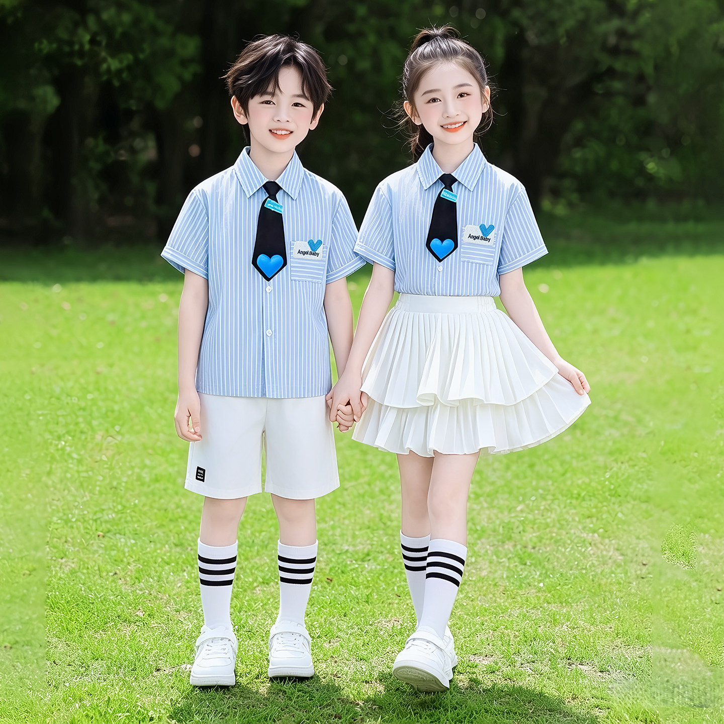 儿童校服夏季小学生班服短袖幼儿园园服夏装棉质运动服演出服套装