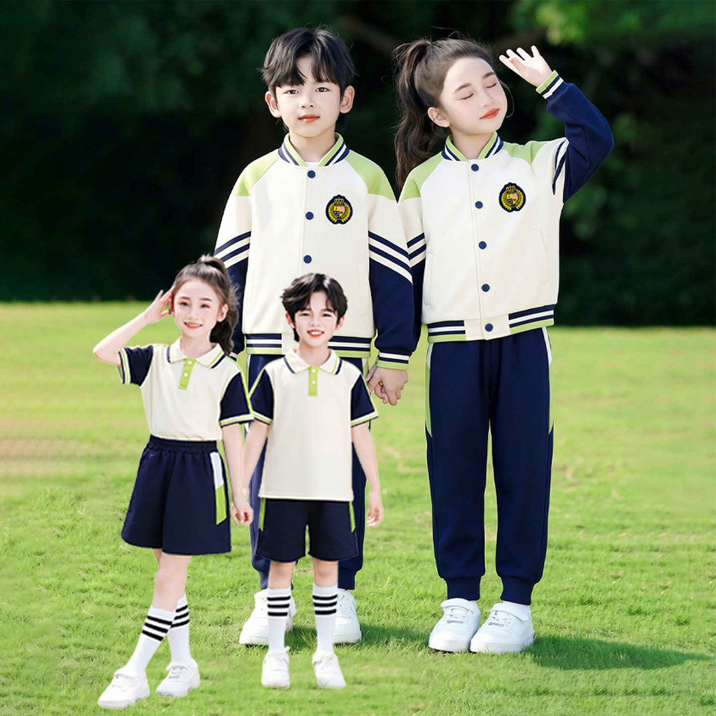 幼儿园园服儿童棒球服班服三件套春秋季小学生运动校服夏季套装