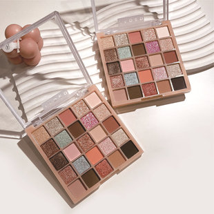 一盘集齐落日晚霞 JADED25色眼影盘珠光哑光橘棕粉紫爆闪烟熏修容