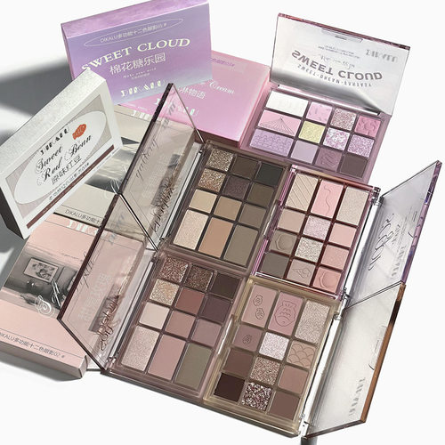 DIKALU12色多功能眼影盘腮红高光修容盘一体多用综合盘珠光哑光闪