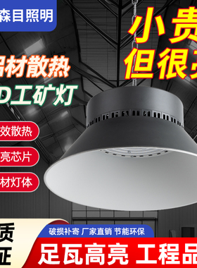led工矿灯工厂库房车间仓库照明灯100w200w超亮大功率工业吊灯
