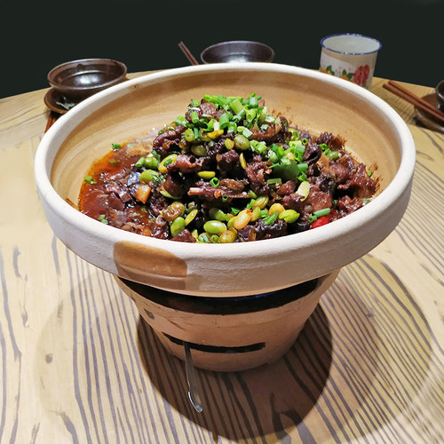 复古干烧钵湘菜馆饭店土钵炖菜钵