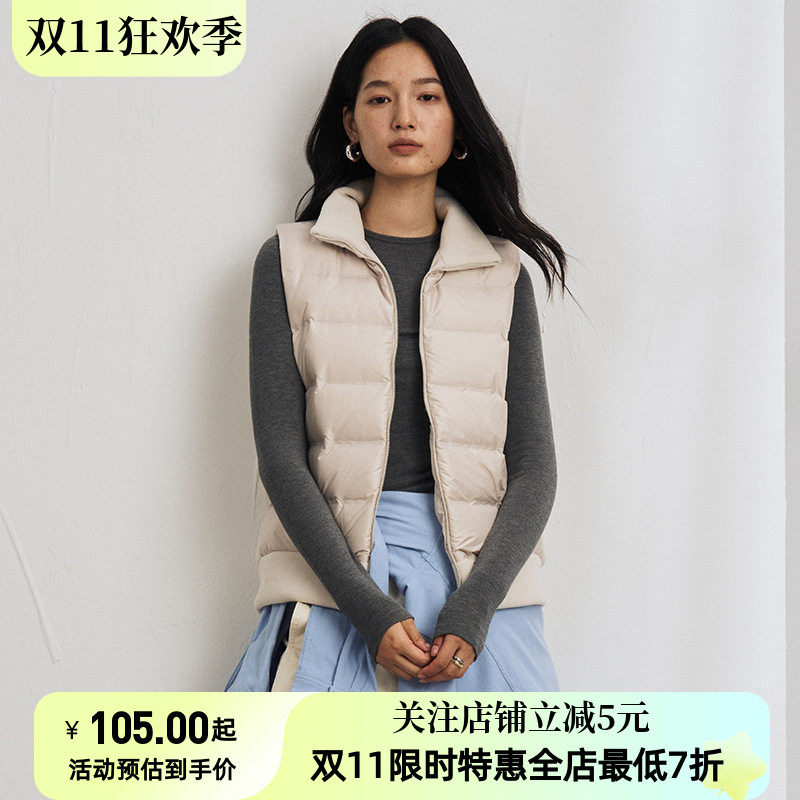 秋冬摇粒绒羽绒背心女2026新款鸭绒休闲保暖马甲百搭高端时尚外套