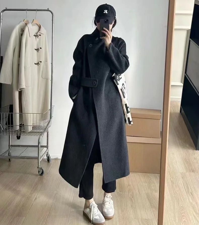 双面呢羊绒大衣女中长款2025年冬季新款高端韩版宽松时尚毛呢外套