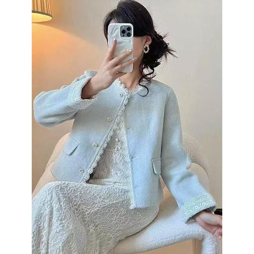 双面羊绒大衣女中长款韩版宽松