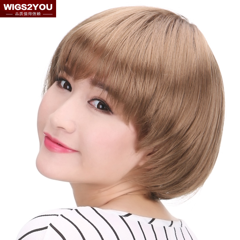 wigs2you 假发 女士波波头超短直发 齐刘海时尚bobo头短款假发套
