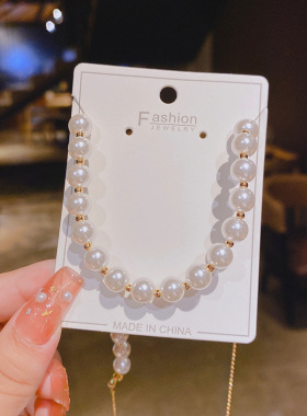 日韩流苏珍珠项链新品女轻奢小众锁骨链时尚抽拉式毛衣链