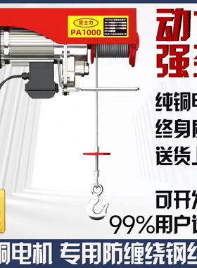 220V家用小型吊机1/0.5吨卷扬提升机绞盘升降起重机微型电动葫芦