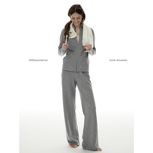 卫衣阔腿针织卫裤 Cycle 女 休闲开衫 立领修身 Document 懒人套装