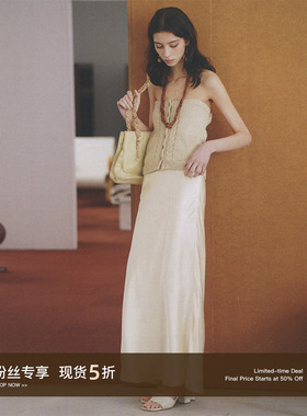 CycleDocument 醋酸缎面感45度斜裁 垂感凉爽半裙中长裙女