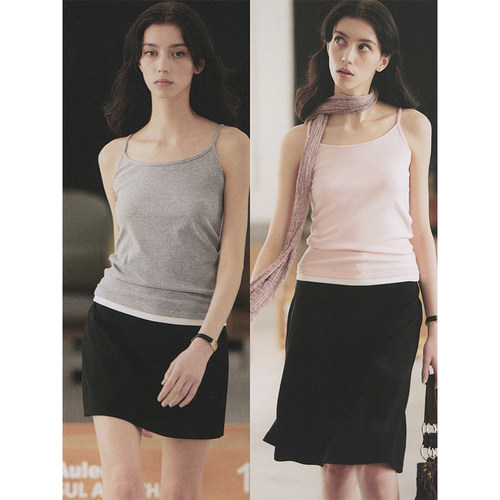 循环档案拼接修身打底吊带背心