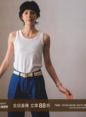 Cycle Document 舒适透气 ！简约高密棉白色无袖打底衫背心女内搭