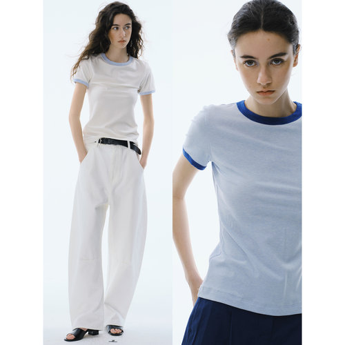 CycleDocument撞色修身短袖T恤