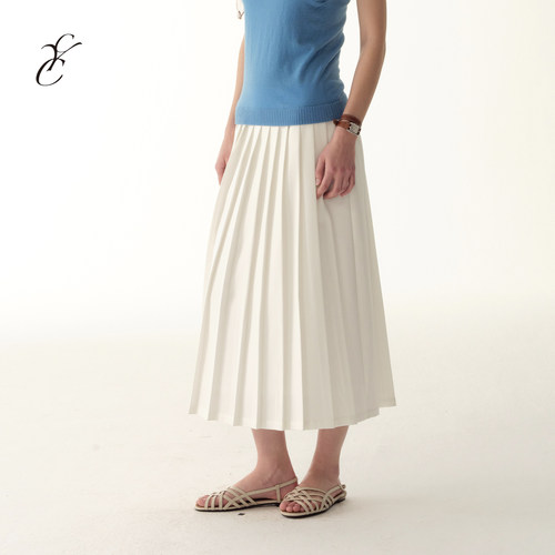 CycleDocument高腰垂坠感百褶裙