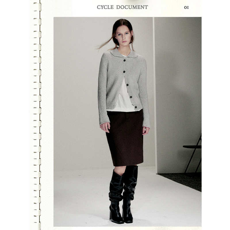 CycleDocumen复古直筒西装半裙
