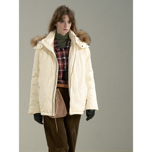 宽松貉子毛领短款 Cycle 冬季 95白鸭绒 轻薄连帽羽绒服女 Document