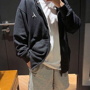 耐克男子全长拉链开襟连帽衫灰色卫衣拉链外套上衣夹克FV7292